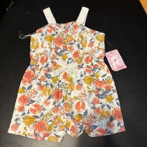NWT Tommy Bahama Girls Boho Sleeveless Tank Romper 2T Flowers Pink Floral